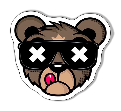 Наклейка Bear with glasses
